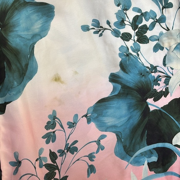 NWT ZARA Blue Floral One-Shoulder Wide Leg Jumpsuit XS - Picture 16 of 16